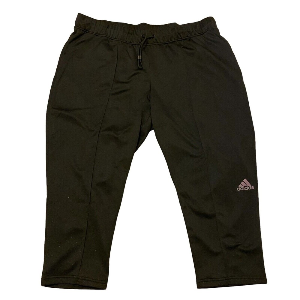 adidas Black Track Pants with Iridescent Logo